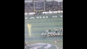 Colorado State kicker Jordan Noyes lining up for a kick