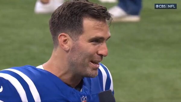 Joe Flacco doing an interview