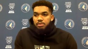 Karl Anthony Towns at a press conference