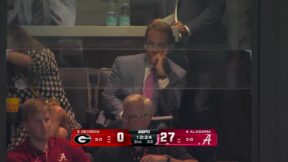 Nick Saban looking bored during Alabama-Georgia game