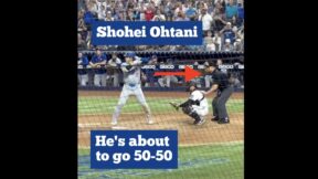 Dodgers star Shohei Ohtani at the plate in front of umpire Dan Iassogna