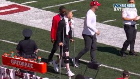 Tyler Van Dyke on crutches