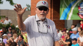 Bills Hall of Famer Billy Shaw waving to fans