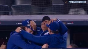 Dodgers coaches celebrate