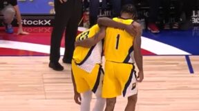 James Wiseman being helped off the floor