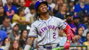 Luisangel Acuna in his Mets uniform