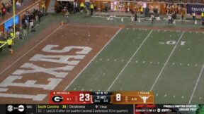 Texas fans throwing trash onto the field vs. Georgia