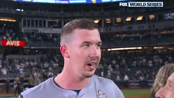 Walker Buehler giving an interview