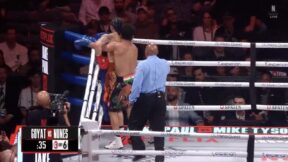 Neeraj Goyat humps Whindersson Nunes during Mike Tyson-Jake Paul undercard fight