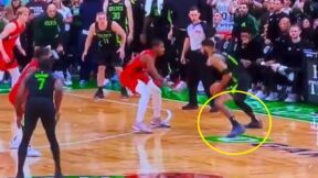 Jayson Tatum shuffling his feet