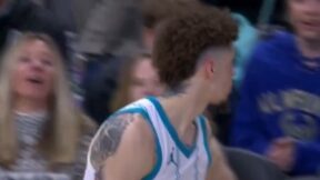 LaMelo Ball staring at the sidelines