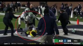 Marshall player getting in fight