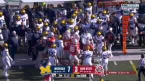 Michigan and Ohio State scrum