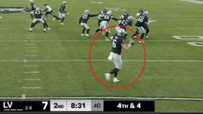 The Las Vegas Raiders running a fake punt