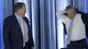 UNC athletic director Bubba Cunningham welcomes Bill Belichick