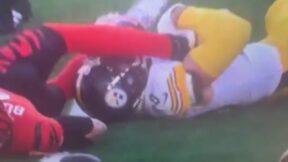 TJ Watt tackles Joe Burrow by the leg