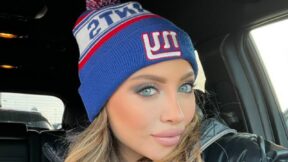 Ava Louise in a Giants beanie