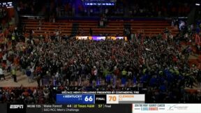 Clemson fans storm the court after beating Kentucky