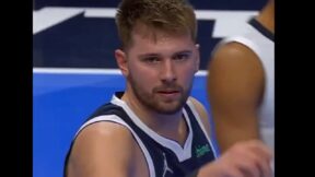 Luka Doncic looks over