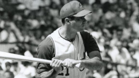 Rocky Colavito holding a bat