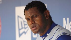 Sammy Sosa leans in