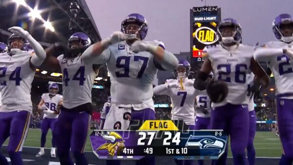 The Minnesota Vikings doing a 'Camp Rock' celebration