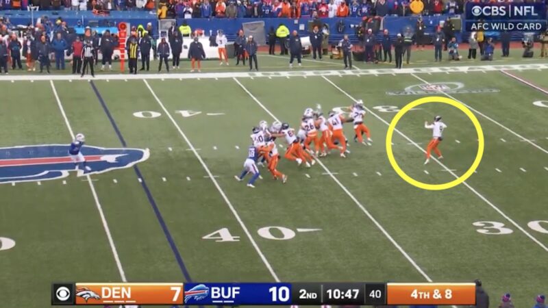 The Broncos run a fake punt