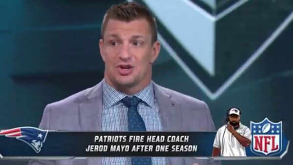 Rob Gronkowski on the FOX set