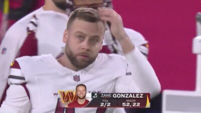 Zane Gonzalez fixes his hair