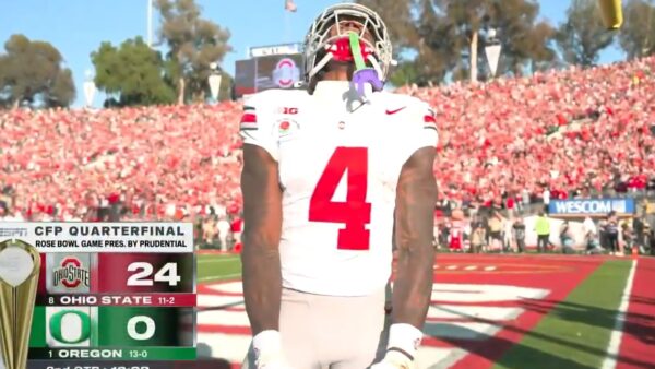 Jeremiah Smith celebrating a touchdown