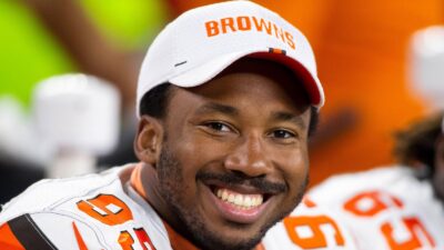 Myles Garrett smiles