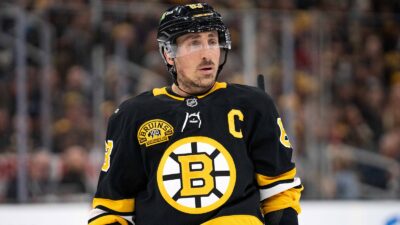 Brad Marchand on the ice