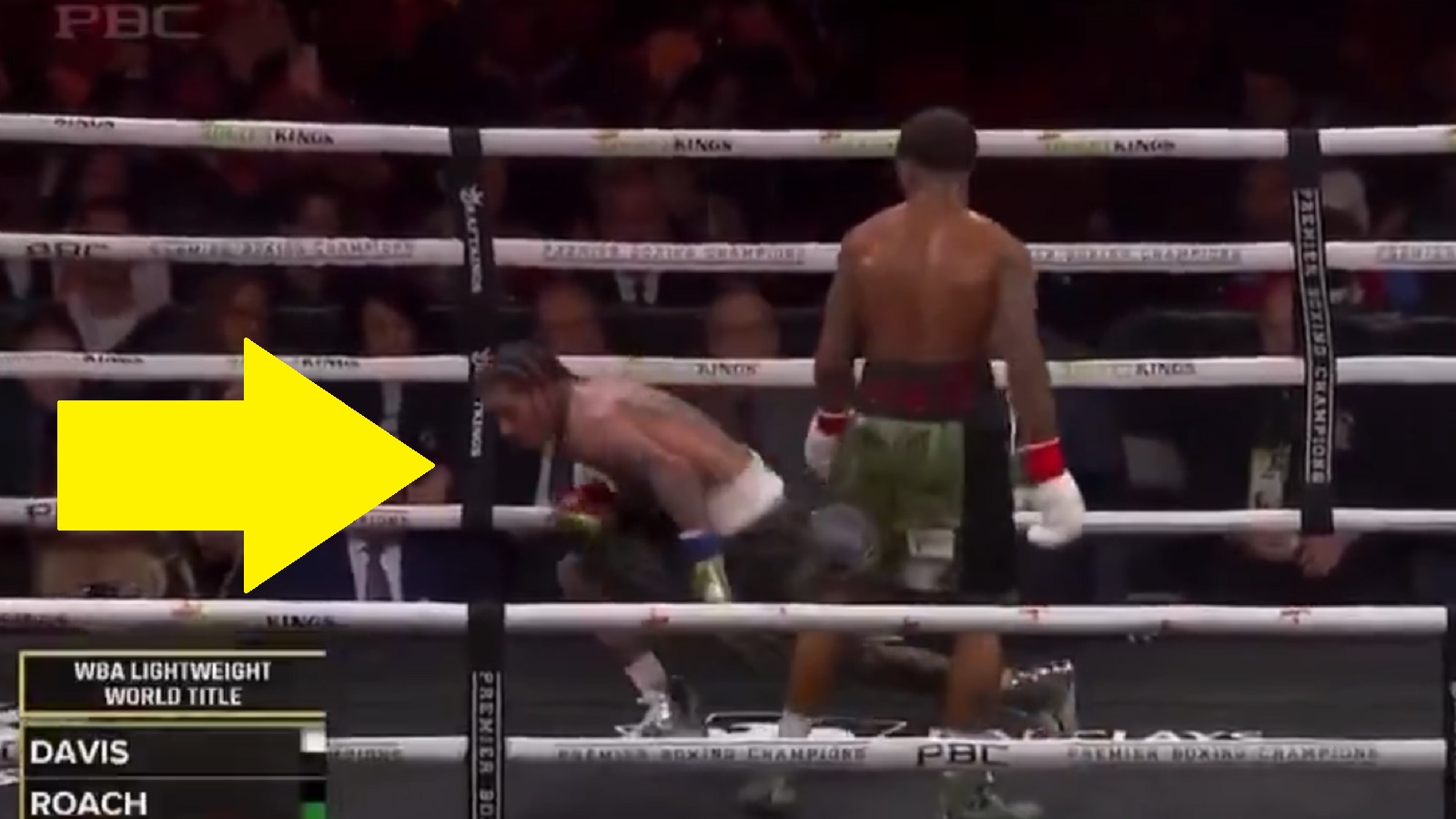 Gervonta Davis on a knee