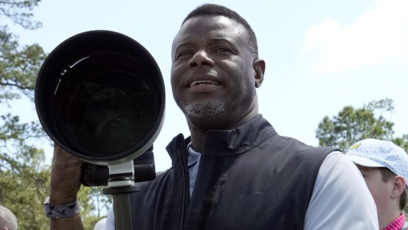 Ken Griffey Jr with his camera