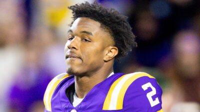 Kyren Lacy looks on