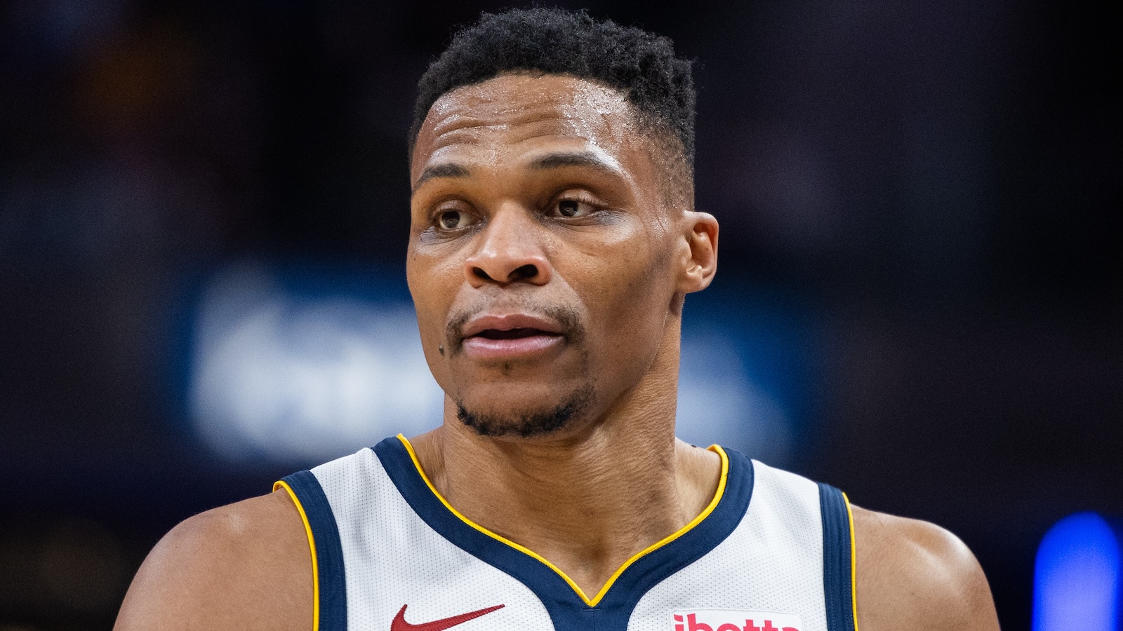 Russell Westbrook looks on