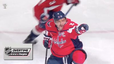 Capitals star Alex Ovechkin celebrates his Game 1 overtime winner against the Canadiens