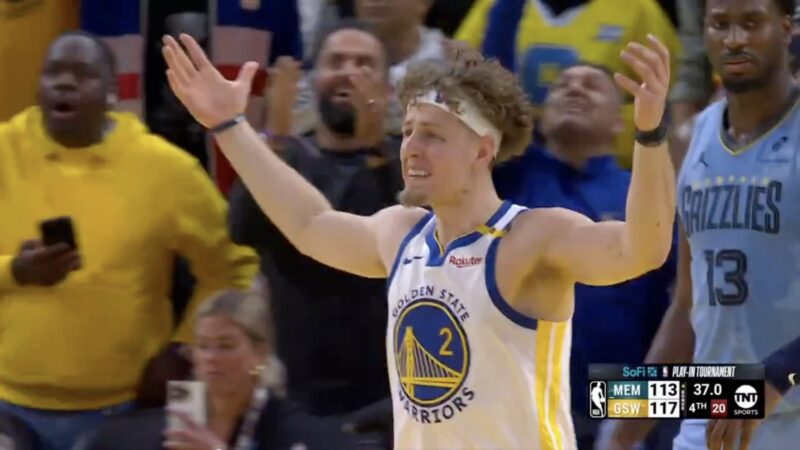 Warriors guard Brandin Podziemski upset during play-in game against the Grizzlies