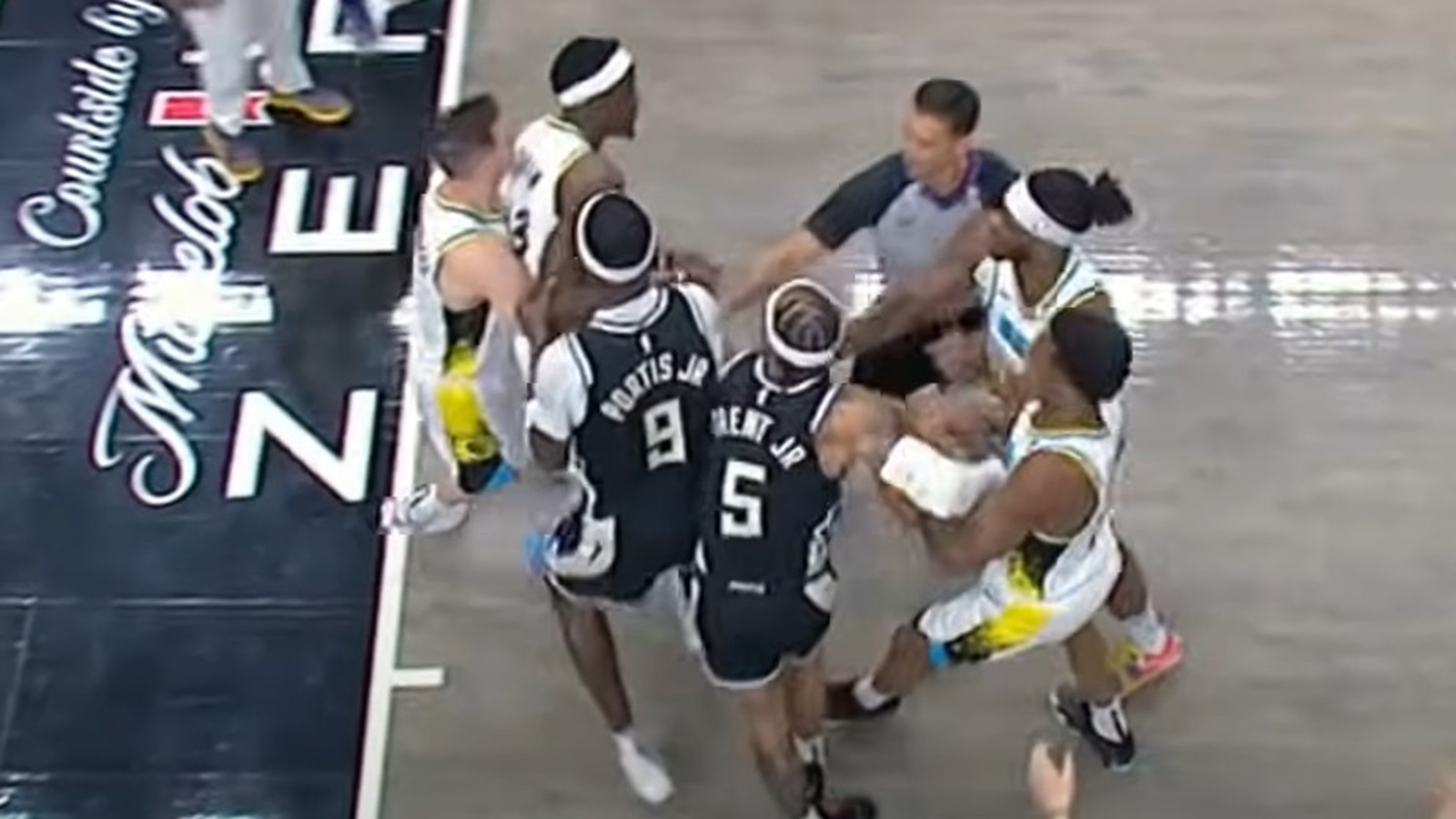 An altercation between the Bucks and Pacers