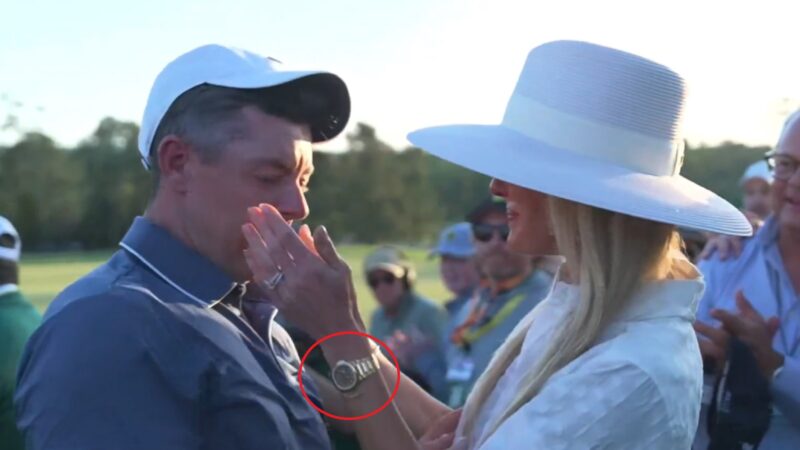 Erica Stoll hugs Rory McIlroy