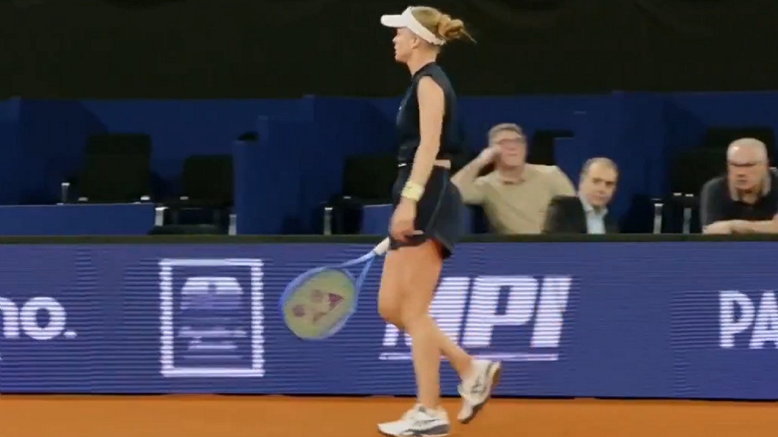 Harriet Dart holds her racquet