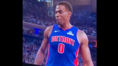 Jalen Duren verbally taunting an opponent