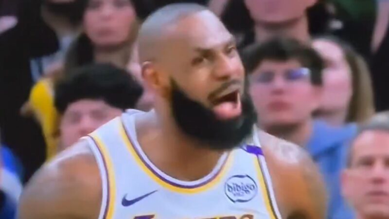 LeBron James yelling at a teammate