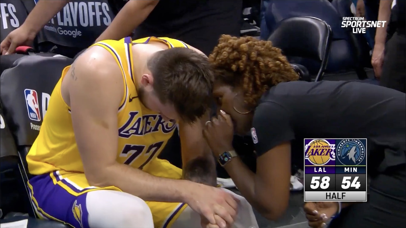 Lakers star Luka Doncic looking sick