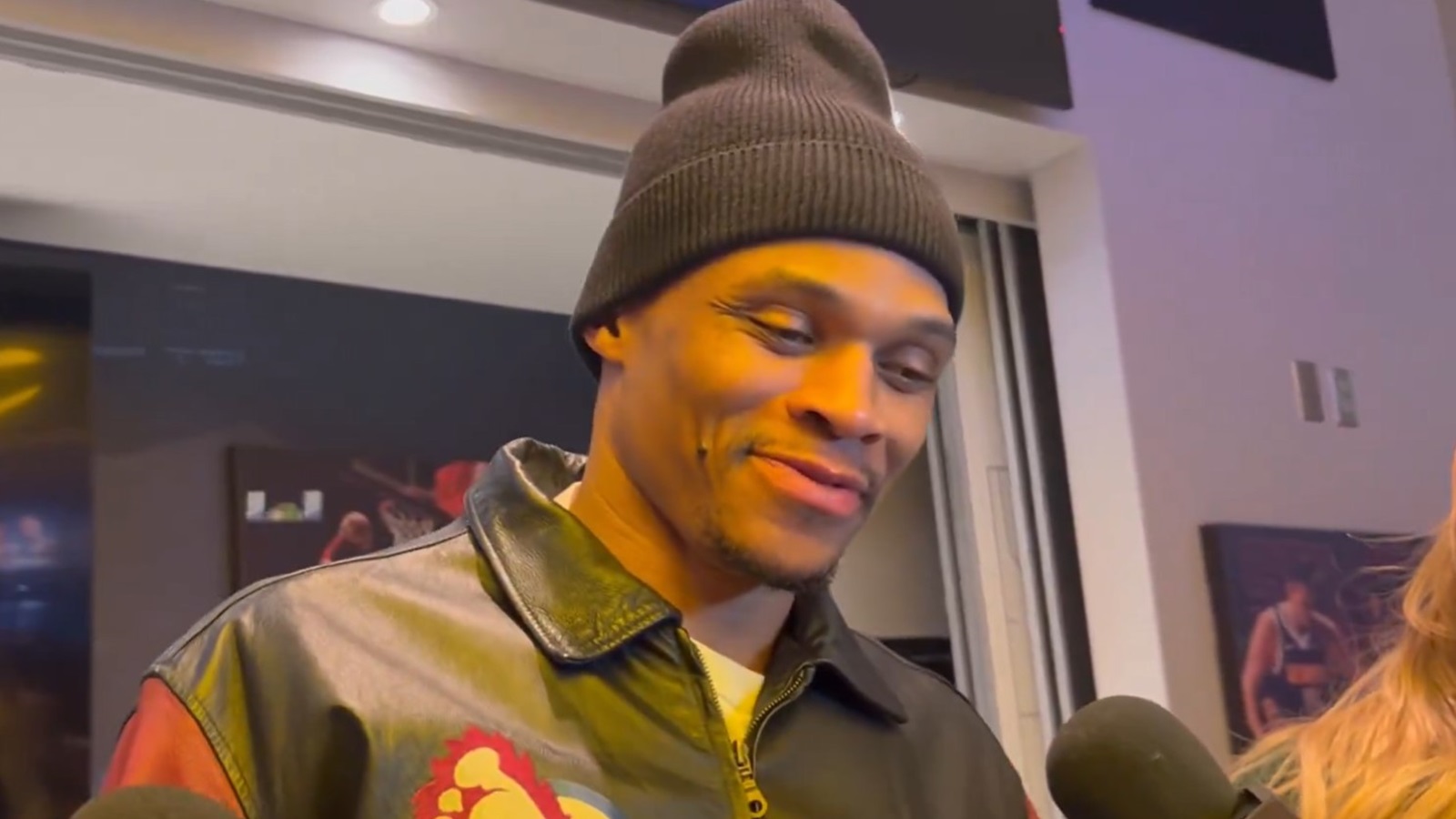 Russell Westbrook smirking