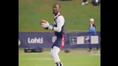 Darrell Doucette gets ready to throw a pass