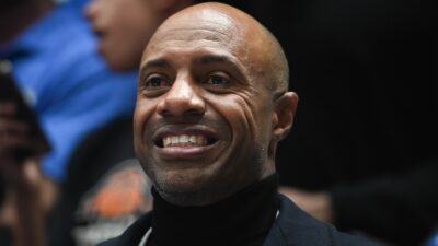 Jay Williams looks on