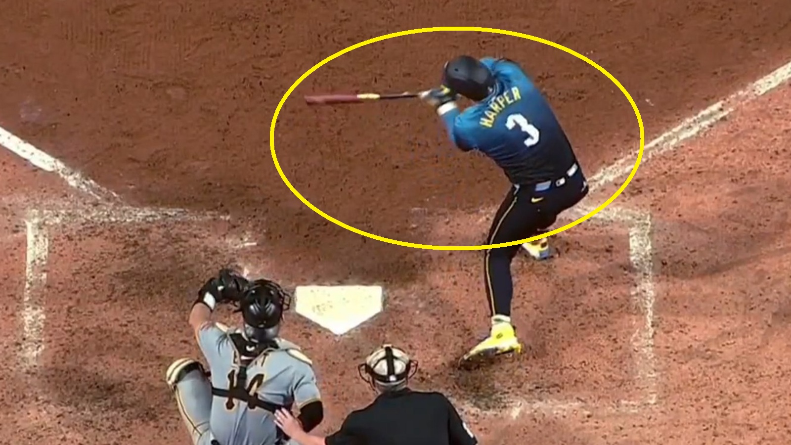 Bryce Harper checking his swing