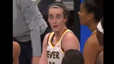 Caitlin Clark making a face