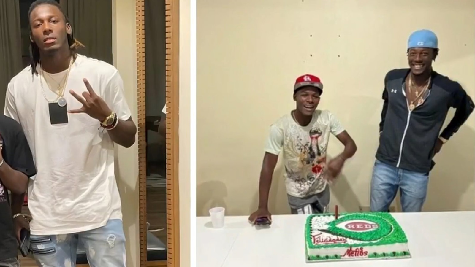 Elly De La Cruz posing with his brother